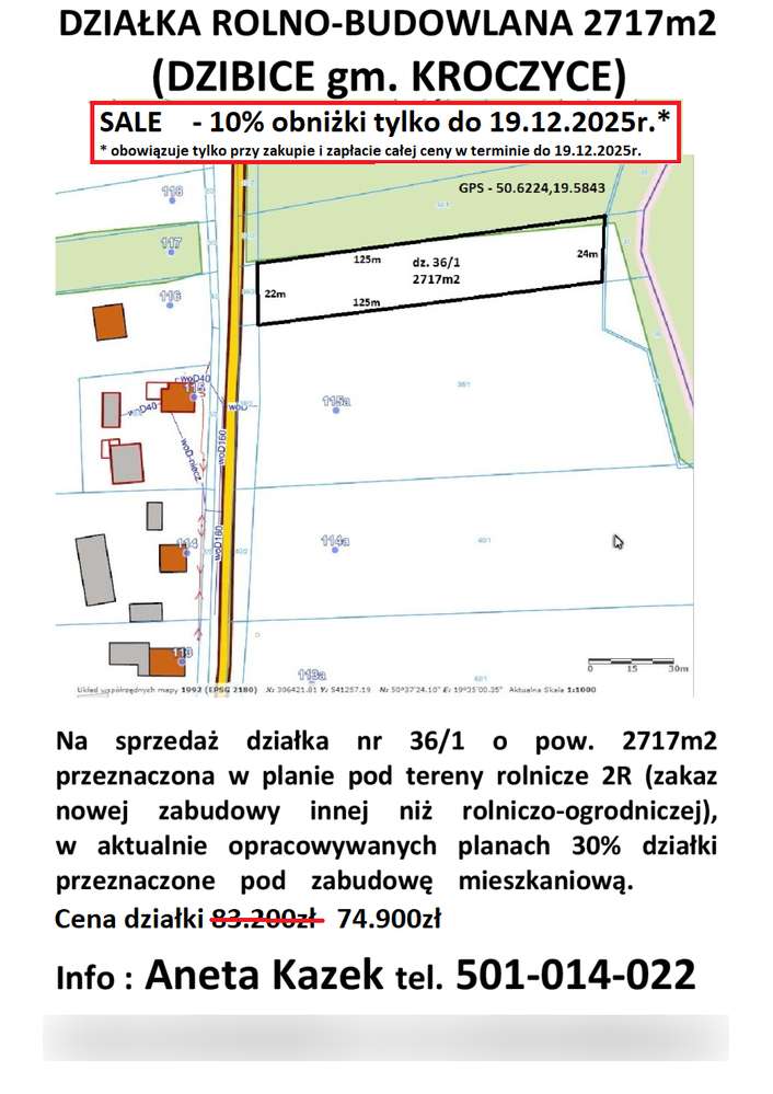 Sale -10% Jura tania działka przy asfalcie 2717m2, cena tylko 74.900zł - Pełny obrazek: 5/17