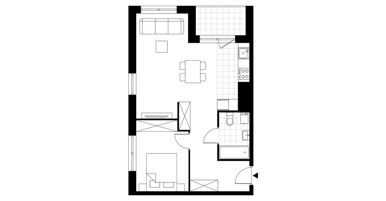 2-pokojowe mieszkanie 48m2 + loggia Bez Prowizji - Pełny obrazek: 3/8