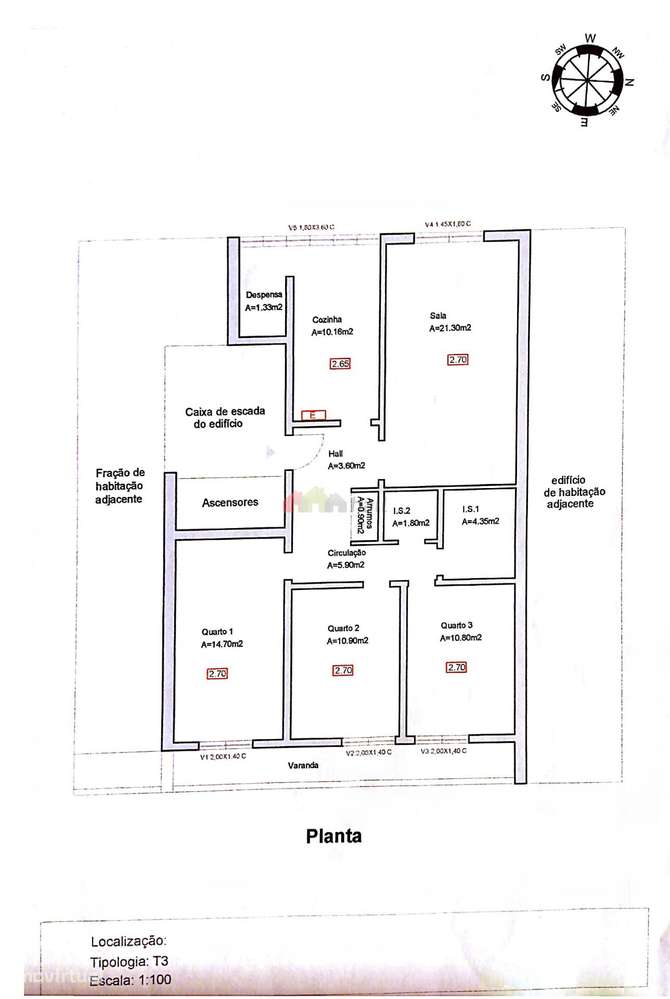 Apartamento T3 renovado para arrendar Praça do Brasil - Setúbal - Grande imagem: 2/30