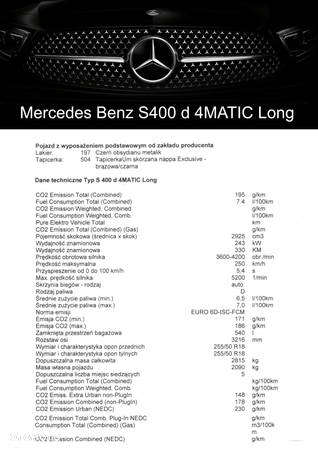 Mercedes-Benz Klasa S 400 d 4-Matic L AMG Line 9G-TRONIC - 10