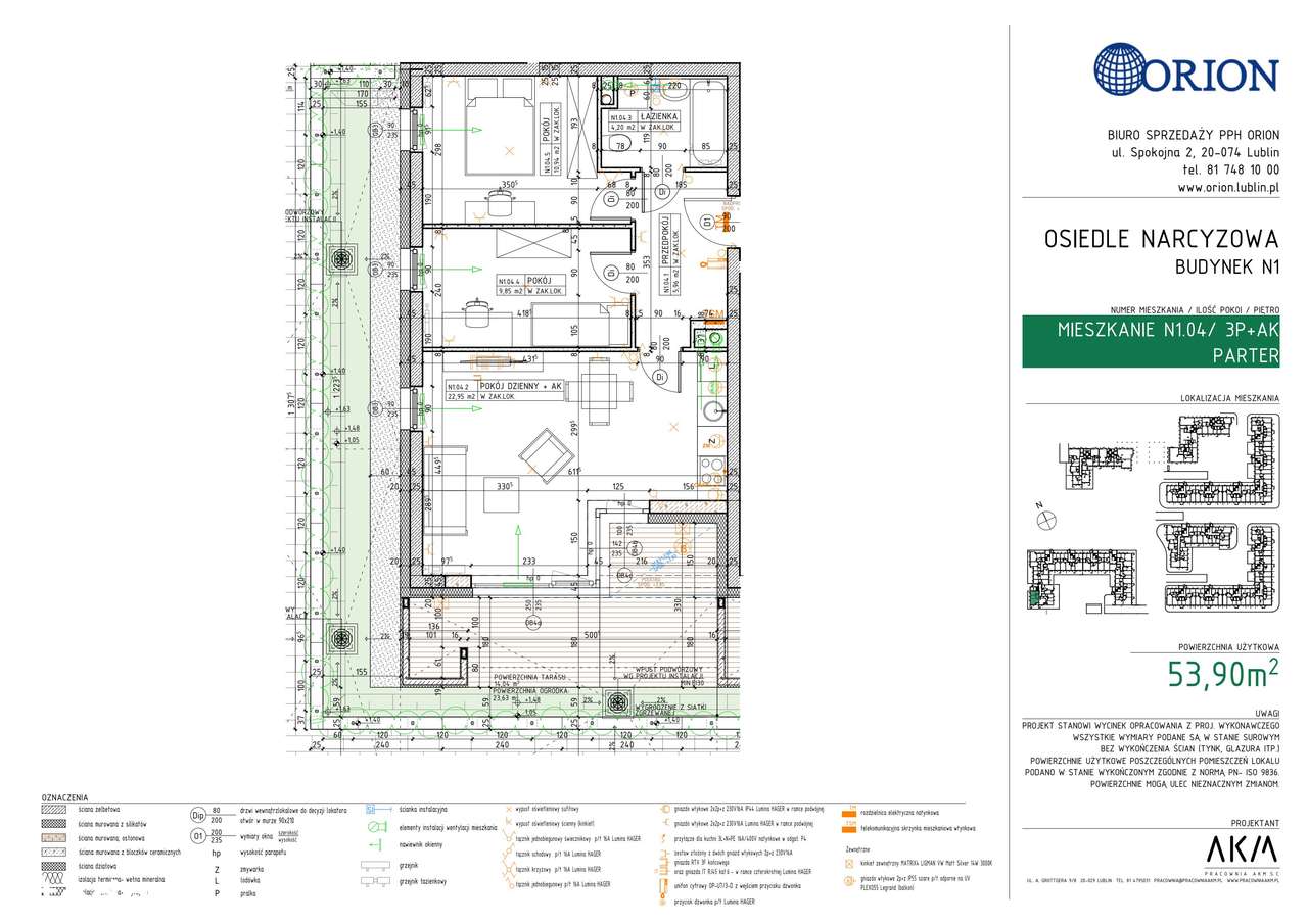 3-pokojowe mieszkanie 53m2 + ogródek - Pełny obrazek: 2/7