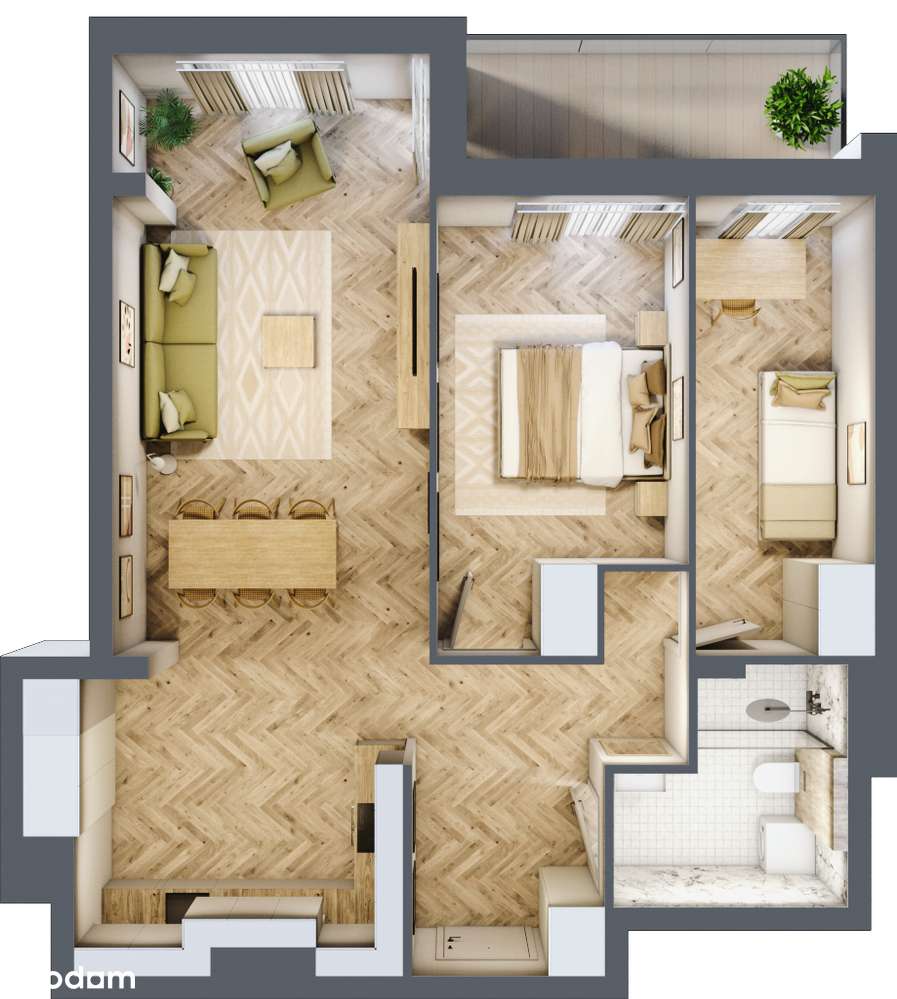 Apartament 65,69m2 Warszawa/Stare Włochy/klimatyzacja w standardzie - Pełny obrazek: 3/8