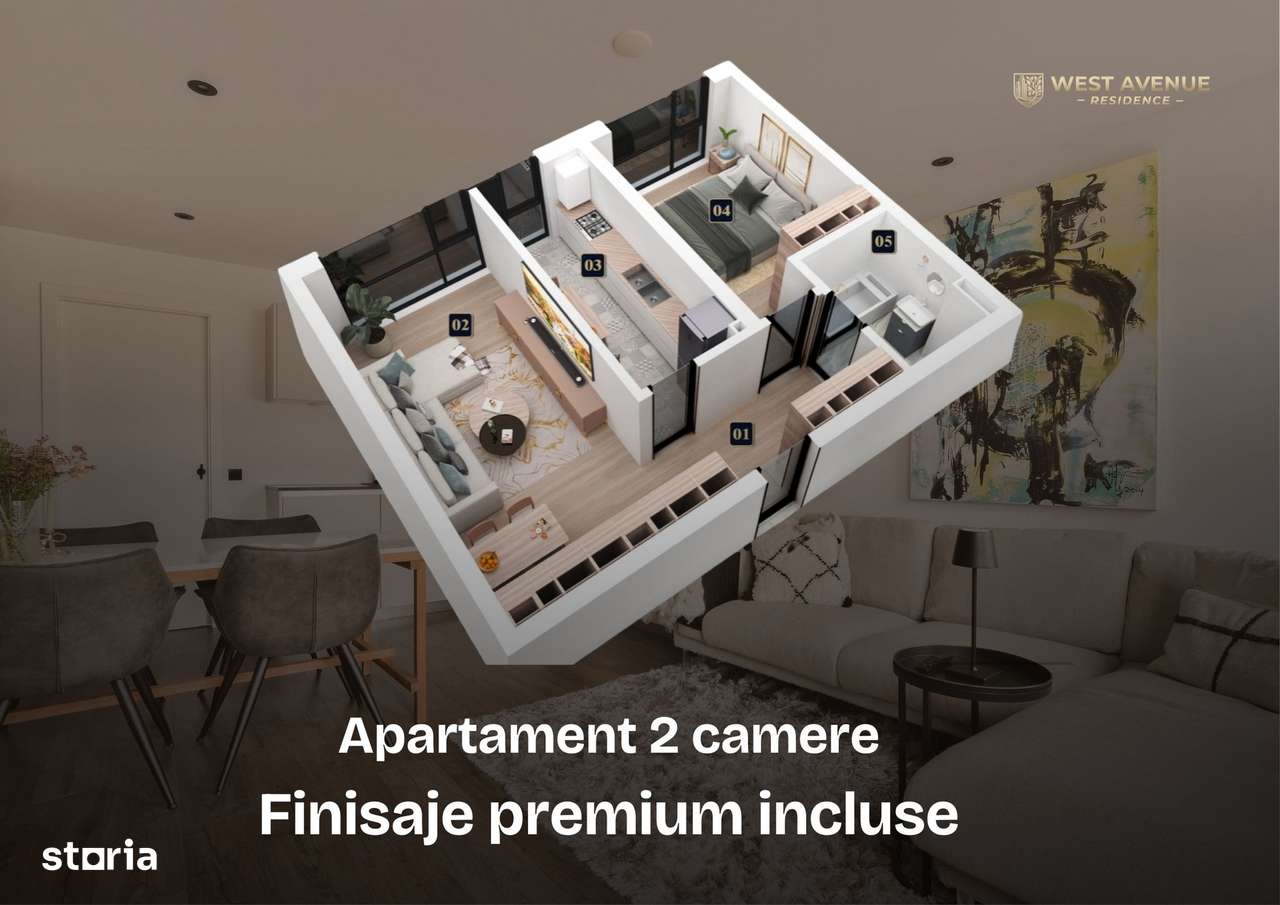West Avenue–2 camere finisaje premium + parc privat Militari