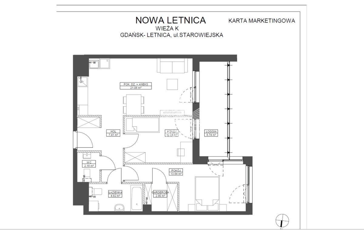 Nowoczesny apartament 3 pokoje garaż kom lok