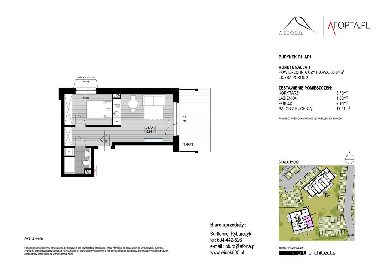 Widok800 | mieszkanie 2-pok. | D1.AP1 - Pełny obrazek: 2/5