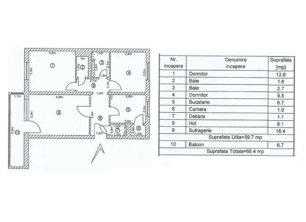 Apartament 3 camere, 2 băi, Mazepa 1 – Piața Ancora, aproape de Faleză