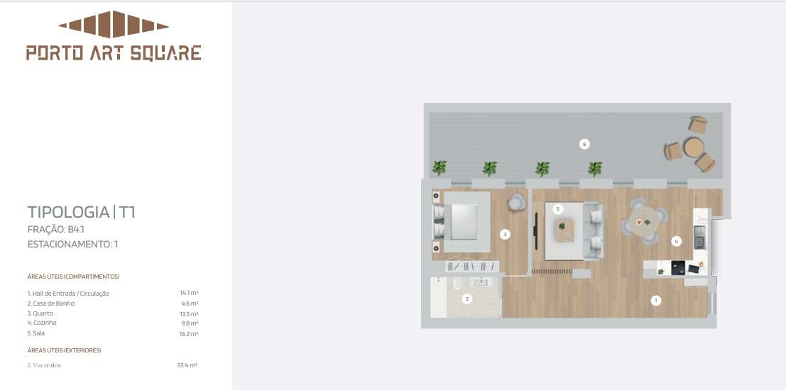 T1 Terraço 33m2 e Garagem Centro Porto | T1 Cedofeita Art Square-13