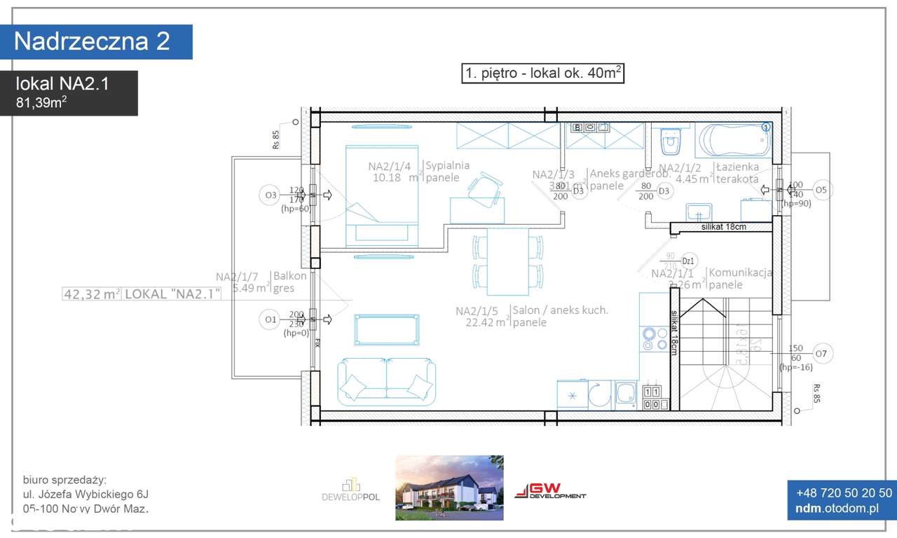Nadrzeczna - dwa mieszkania 2-pokojowe - rentierskie - Pełny obrazek: 5/9