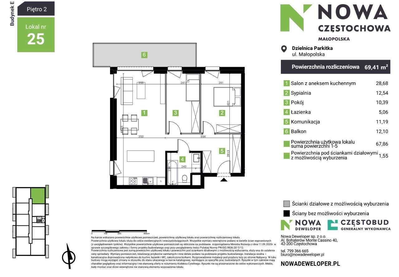 3 pokoje na Parkitce z dużym balkonem! Parkitka | Blisko zieleni - Pełny obrazek: 3/17