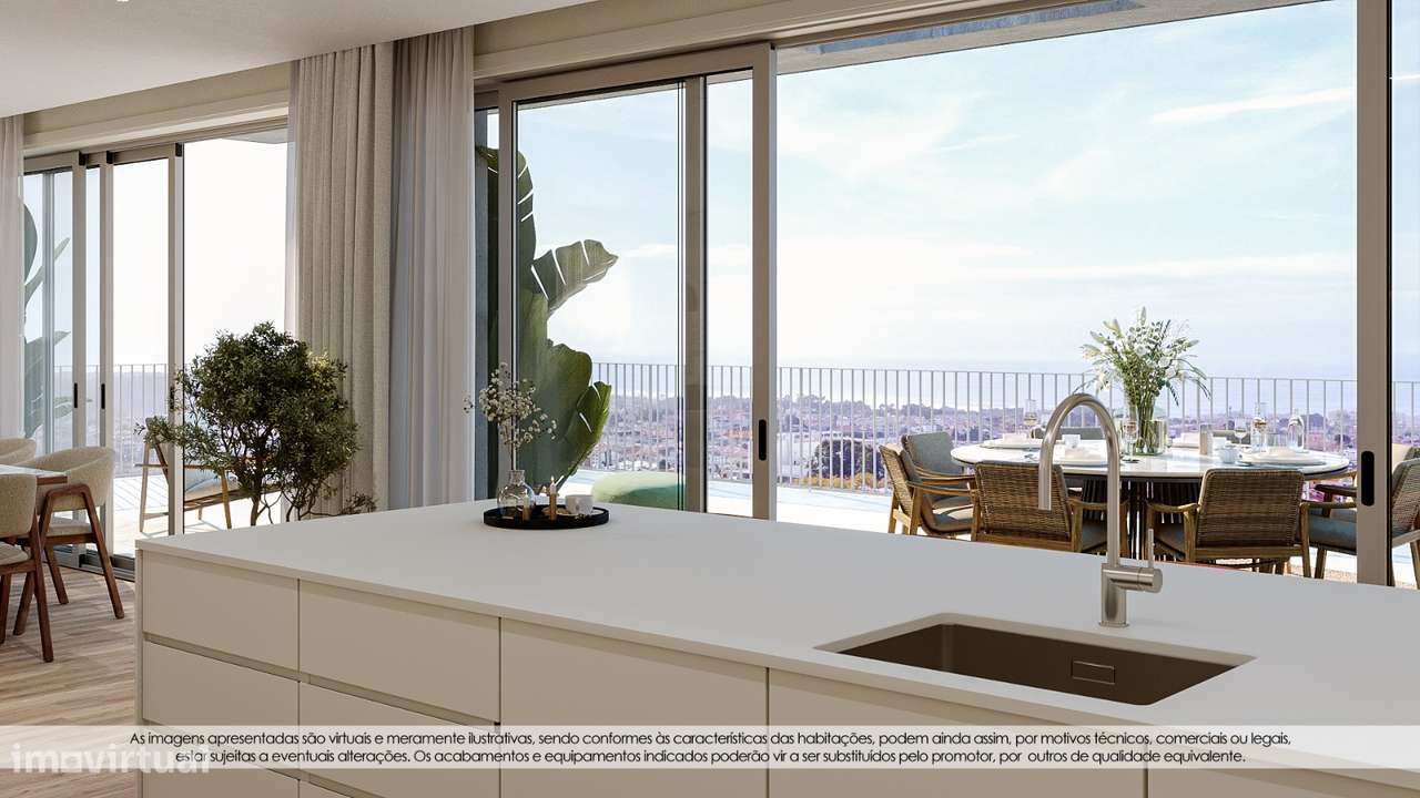 T2 Novo com Terraço (13,87m2) com vistas para o Parque em Canidelo.-8