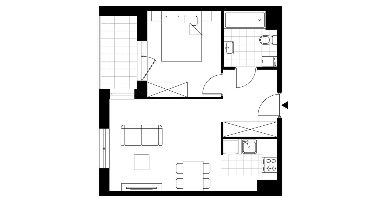 2-pokojowe mieszkanie 40m2 + loggia Bez Prowizji - Pełny obrazek: 3/8