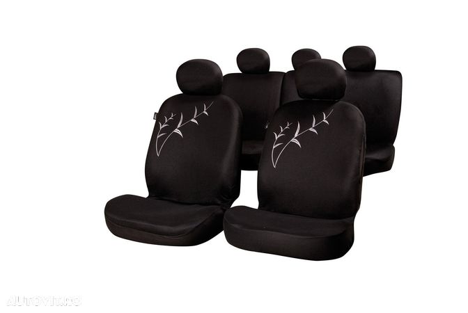 Set huse scaune auto Tallo fata si spate, culoare negru, 15 piese., compatibile cu modelele cu Airbag in scaune - 1