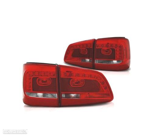 FAROLINS TRASEIROS PARA VOLKSWAGEN VW TOURAN 11-15 LED VERMELHO CROMADO - 1