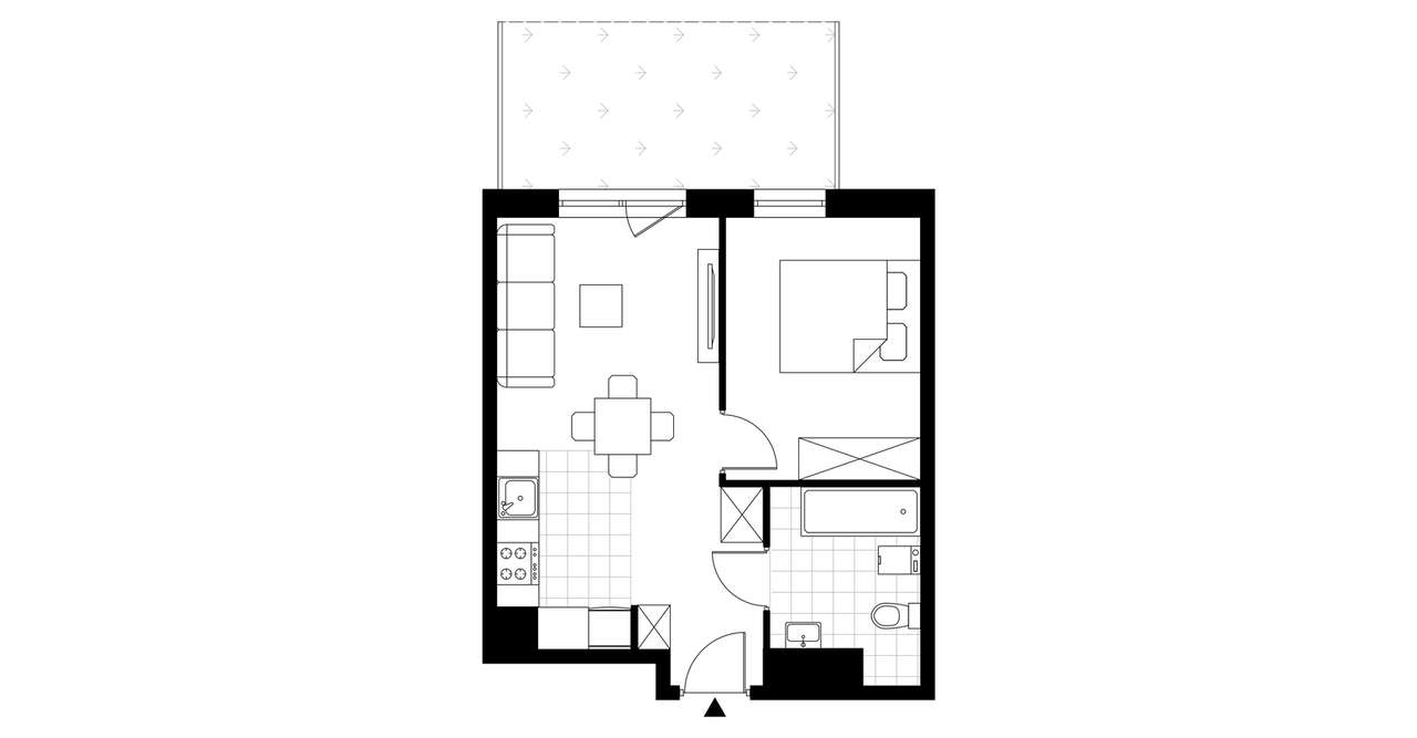 2-pokojowe mieszkanie 36m2 + ogródek Bez Prowizji - Pełny obrazek: 4/9