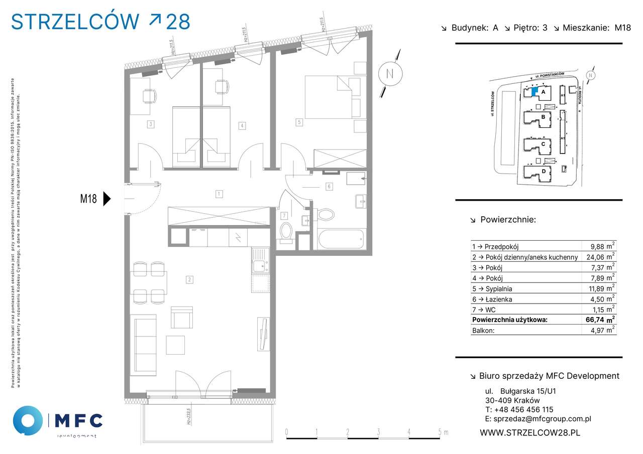4-pokojowe mieszkanie 66m2 + balkon - Pełny obrazek: 2/9