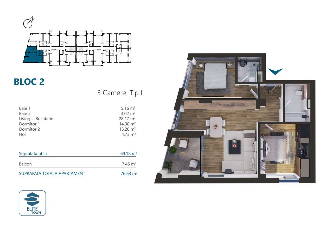 Apartament 3 camere | TORONTALULUI-1