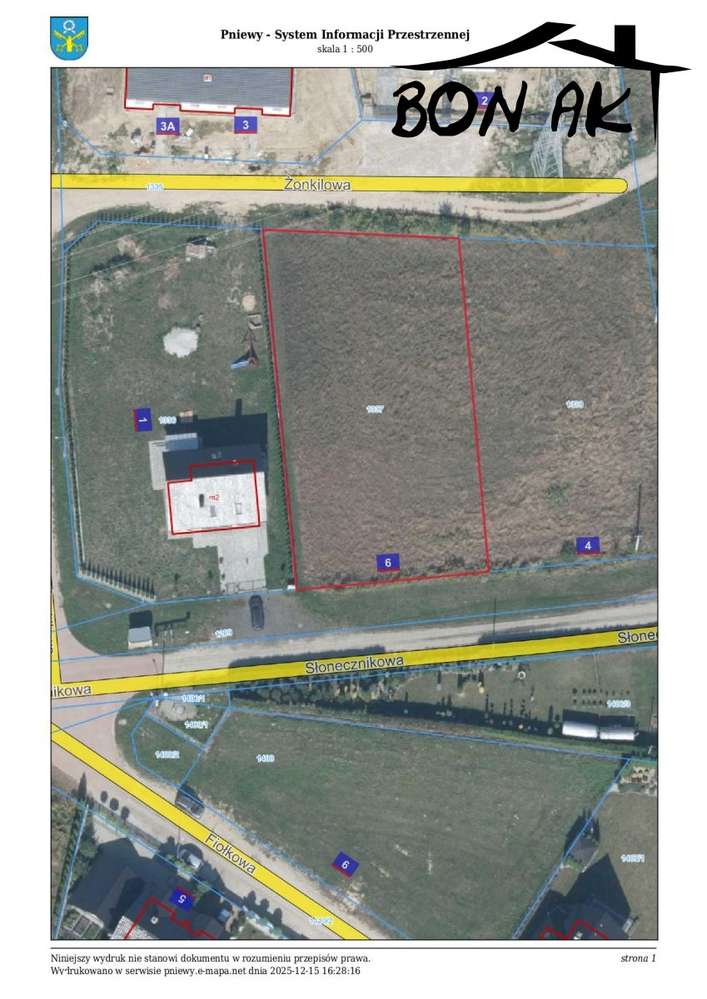 Działka budowlana ul. Słonecznikowa 6-1