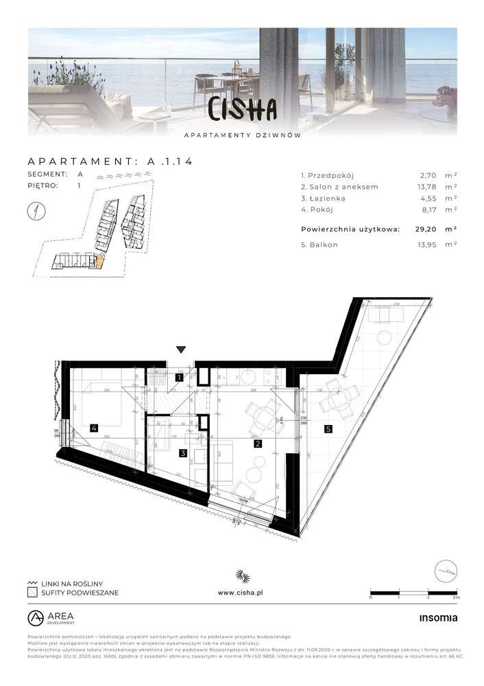 Cisha Dziwnów | mieszkanie 2-pok. | A.1.14 - Pełny obrazek: 2/7