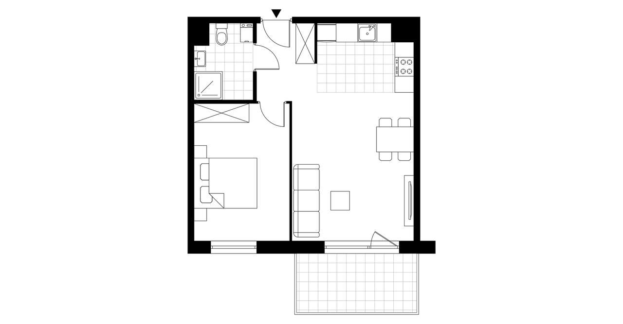 2-pokojowe mieszkanie 46m2 + balkon Bezpośrednio - Pełny obrazek: 4/6