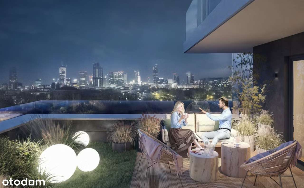 Wielki Balkon - Widok na Warszawę - 20/80% - Garaż Podziemny - Pełny obrazek: 4/6