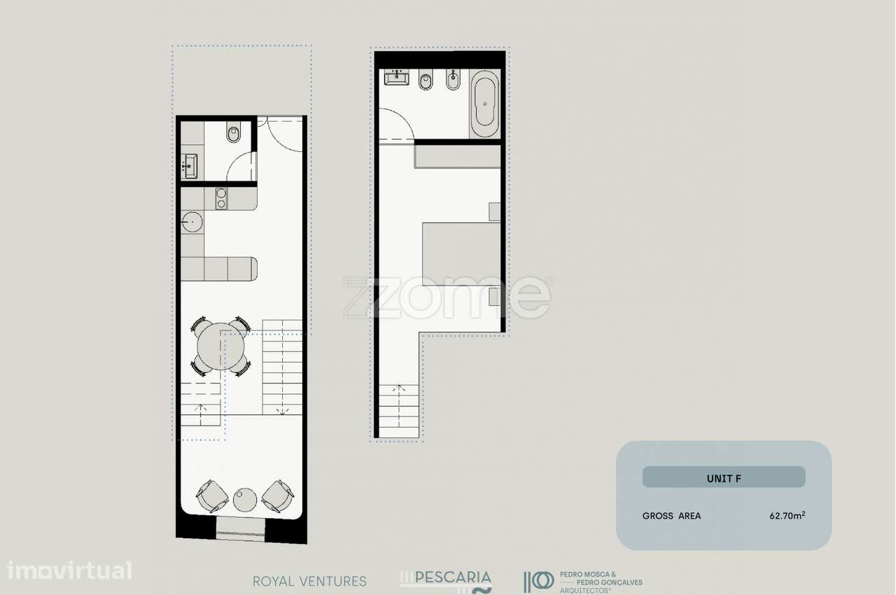 Apartamento T1 novo duplex vista rio Douro Vila Nova Gaia (Fração F) - Grande imagem: 4/23