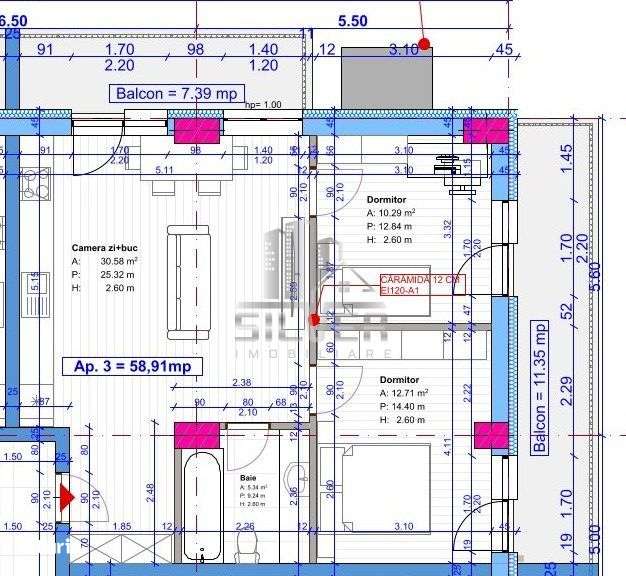 Apartament cu 3 camere/59 mp/Terasa 26mp/imobil NZEB. - Imagine principală: 3/15
