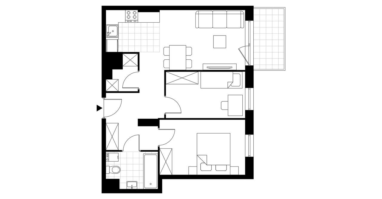 3-pokojowe mieszkanie 52m2 + balkon Bezpośrednio - Pełny obrazek: 3/8