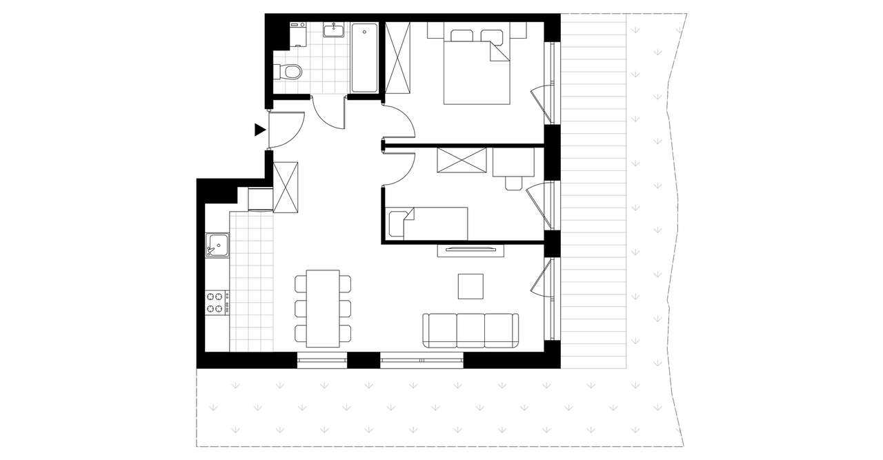 3-pokojowe mieszkanie 56m2 + ogródek Bez Prowizji - Pełny obrazek: 3/8