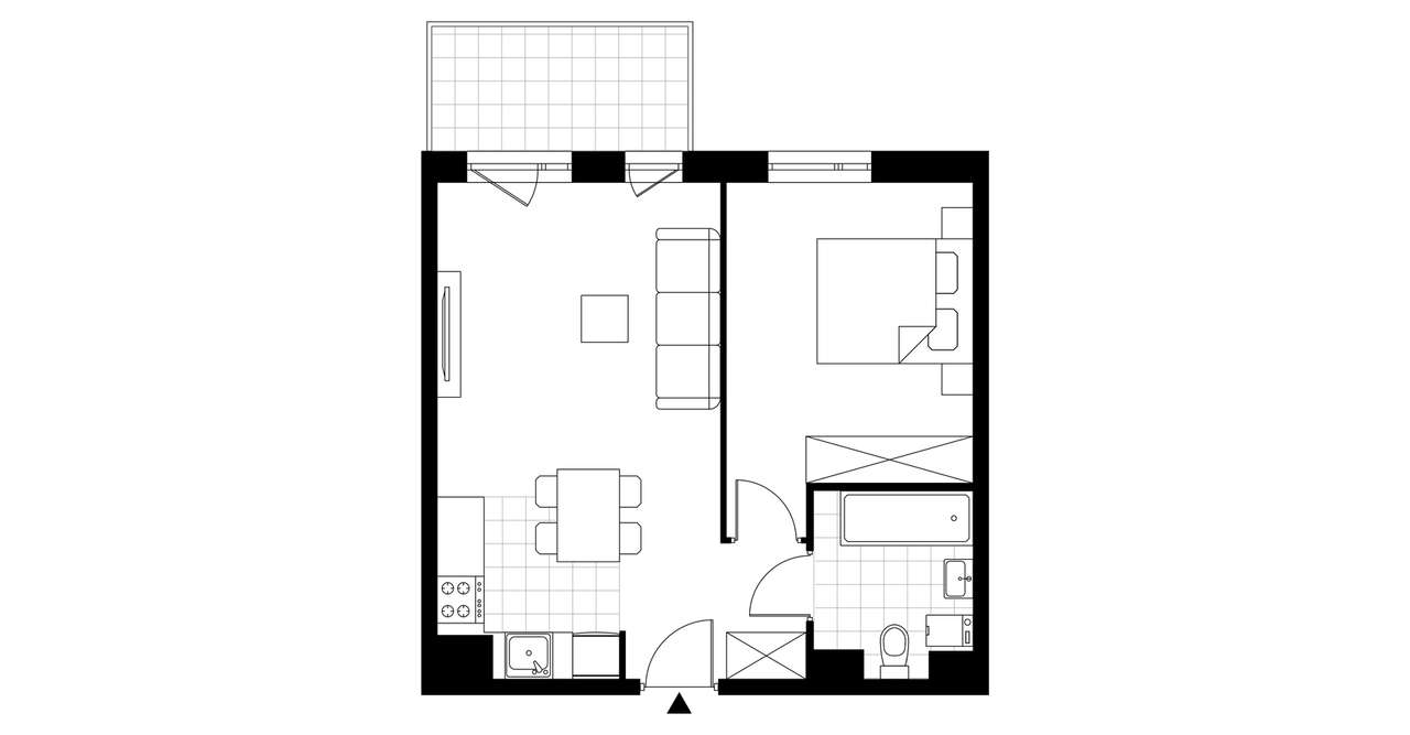 2-pokojowe mieszkanie 40m2 + balkon Bez Prowizji - Pełny obrazek: 3/8