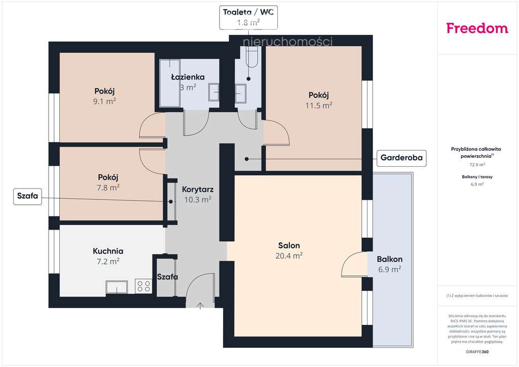 Okazja! 70 m², 3 piętro – Wenedów, Koszalin - Pełny obrazek: 5/17