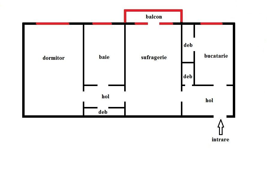 Apartament cu 2 cam SemiDecomandat in Podu Ros intr-un bloc fara risc