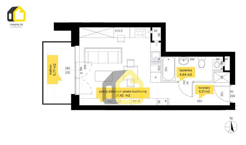 Kawalerka z popołudniowym słońcem | spacer 360-7