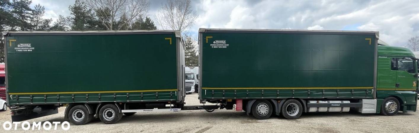 MAN 26.440 6x2 JUMBO XLX AUTOMAT 920000km ZABUDOWA PANAV FIRANKA DŁ:8.20m + PRZYCZEPA PANAV TANDEM FIRANKA DŁ:7.40m OSIE BPW NOWE PLANDEKI ZESTAW 120m3 EURO 6 2015r FULLSERWIS IGŁA - 14