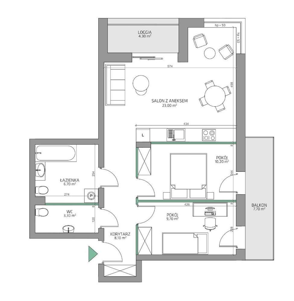 6.Dzielnica - Mieszkanie 8/M3d/6B - Pełny obrazek: 2/14
