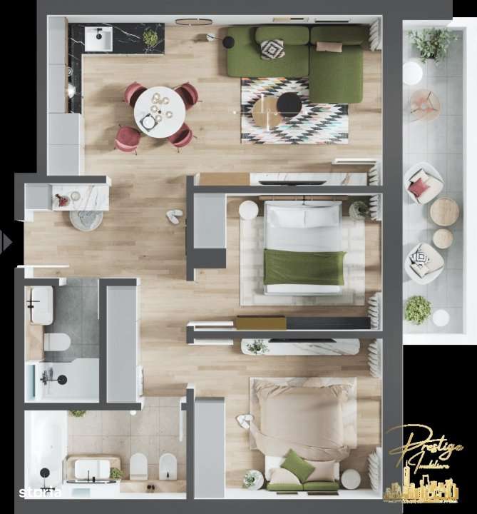 Apartament cu 3 camere tip Paris de vanzare in Prima Arena - Oradea - Imagine principală: 4/15