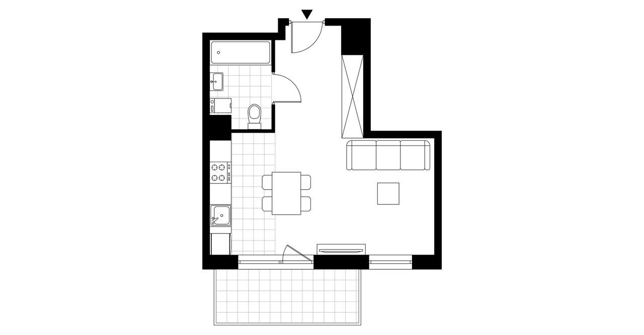 1-pokojowe mieszkanie 31m2 + balkon Bezpośrednio - Pełny obrazek: 3/8