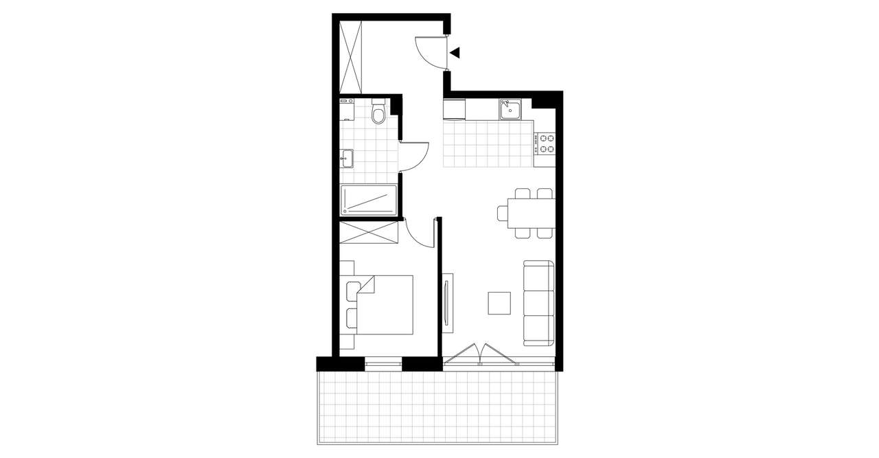 2-pokojowe mieszkanie 42m2 + balkon Bez Prowizji - Pełny obrazek: 3/7