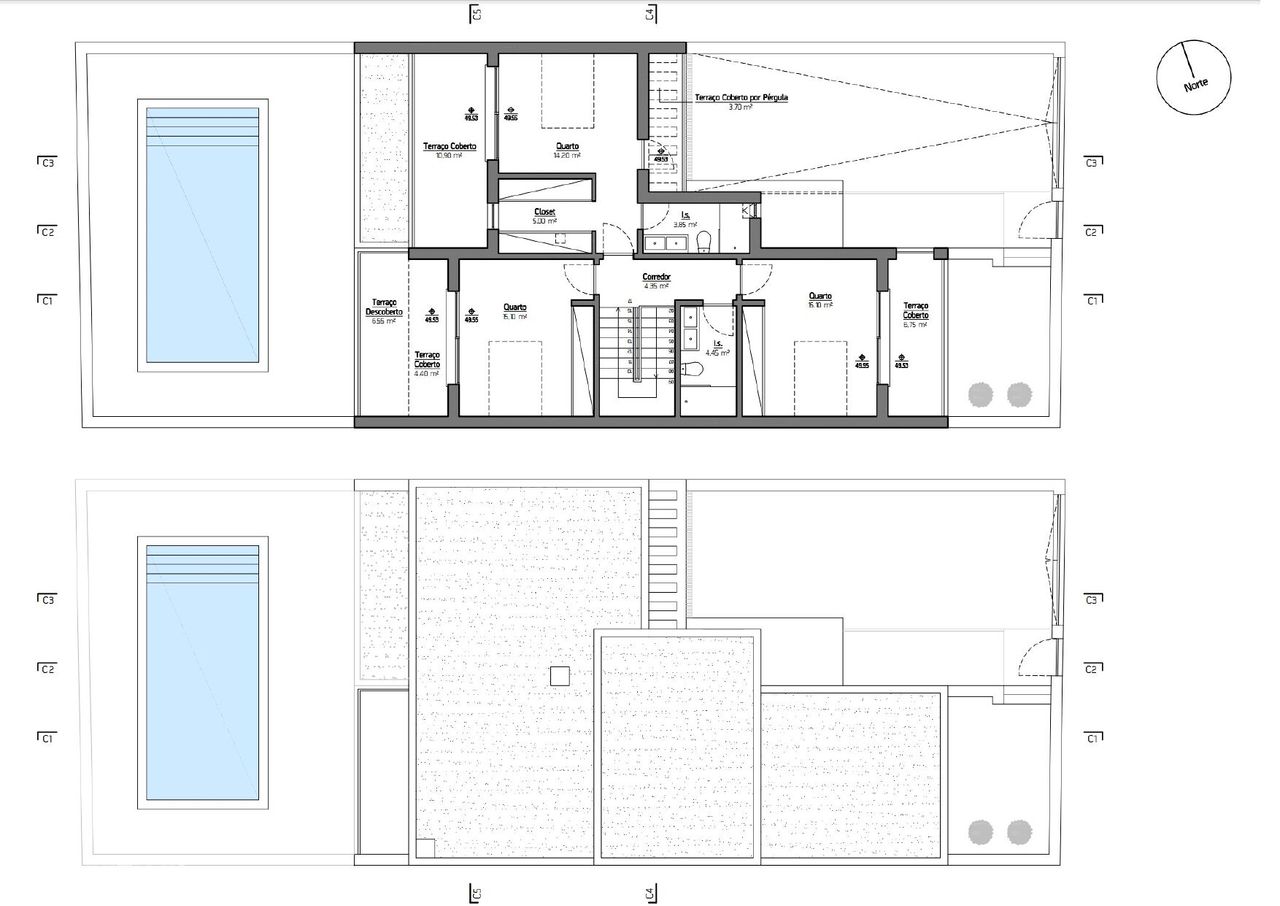 Terreno Urbano com Projeto Aprovado para Moradia em banda T4 com Cave