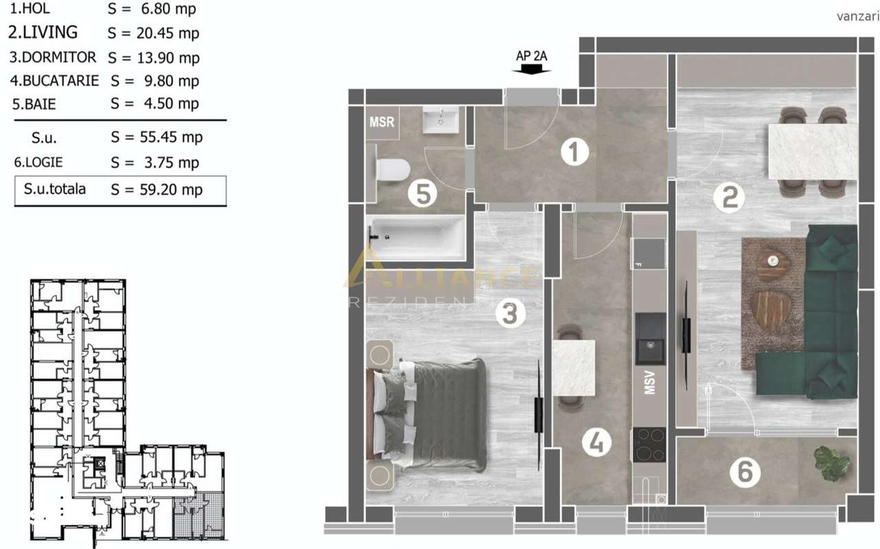 2 camere, gata de mutare, Grand Arena-11
