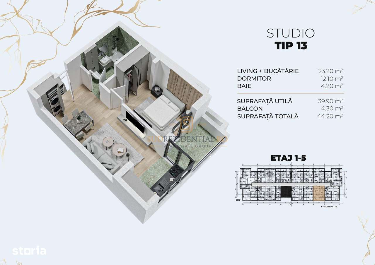 Apartament tip studio,2 camere, acces facil metrou Berceni, Comision 0 - Imagine principală: 4/20
