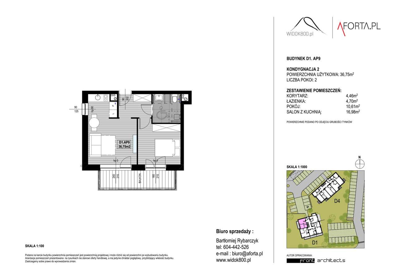 Widok800 | mieszkanie 2-pok. | D1.AP9 - Pełny obrazek: 2/5
