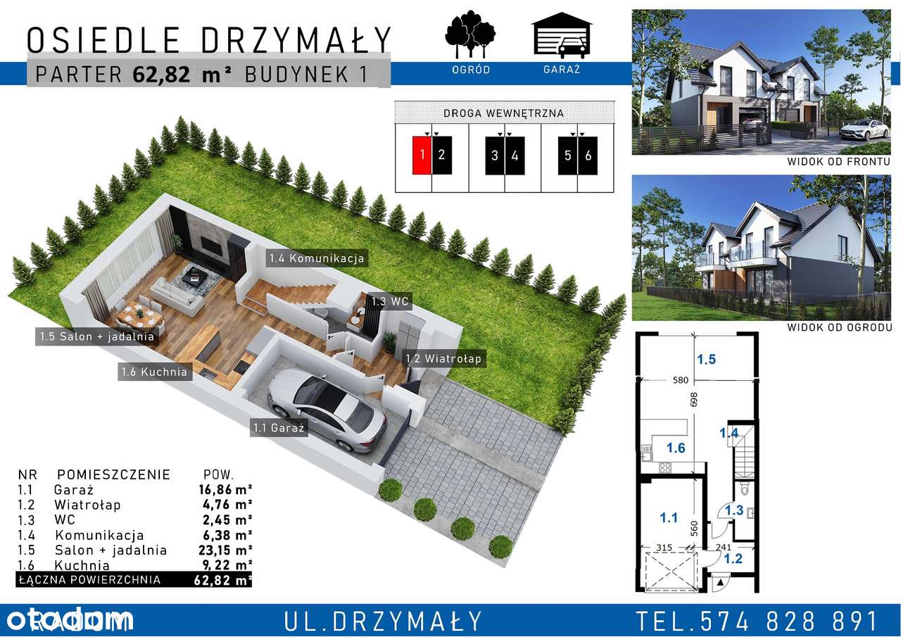 Nowoczesne domy w zabudowie bliźniaczej – Radom, ul. Drzymały - Pełny obrazek: 5/6