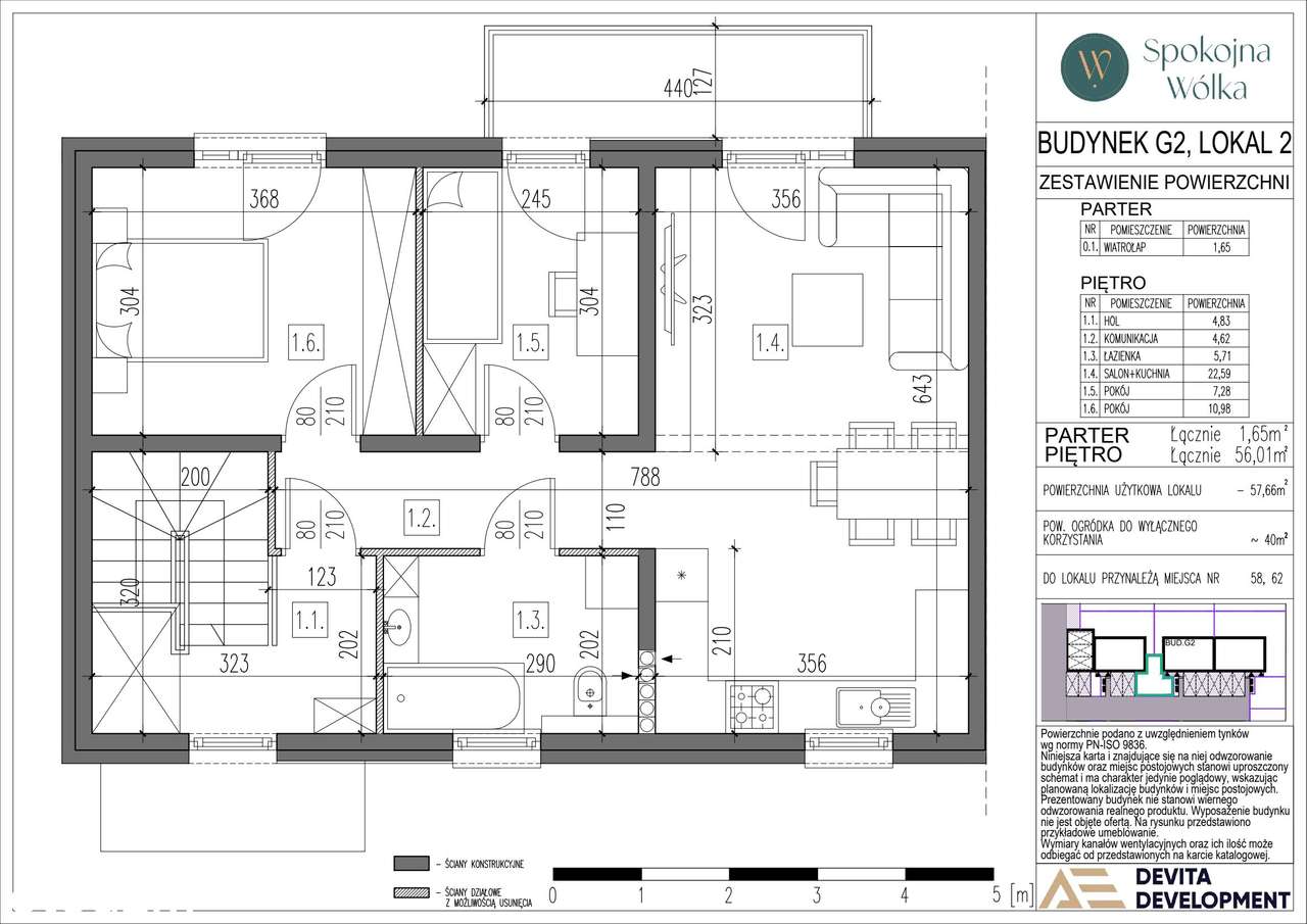 3-pokojowe mieszkanie 57m2 + ogródek Bezpośrednio - Pełny obrazek: 2/9