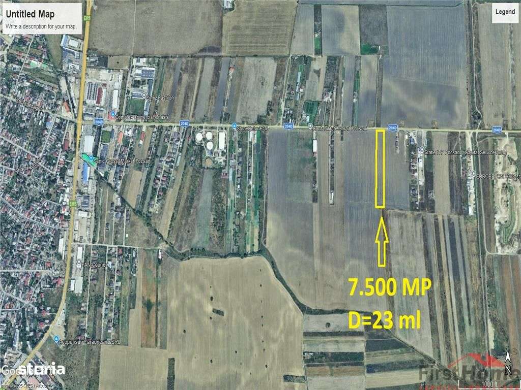 Teren intravilan 7.500 mp, D=23 ml, STRADA PRINCIPALA,zona ONASIS - Imagine principală: 3/12