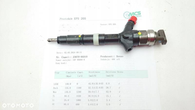 WTRYSKIWACZ DENSO 23670-0G010 TOYOTA AVENSIS 2.0 D-4D, COROLLA 2.0 D4D TEST - 1