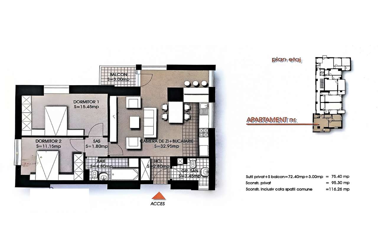 Apartament 3 Camere Piata Victoriei | Imobil 2009 | Parcare Subterana-7