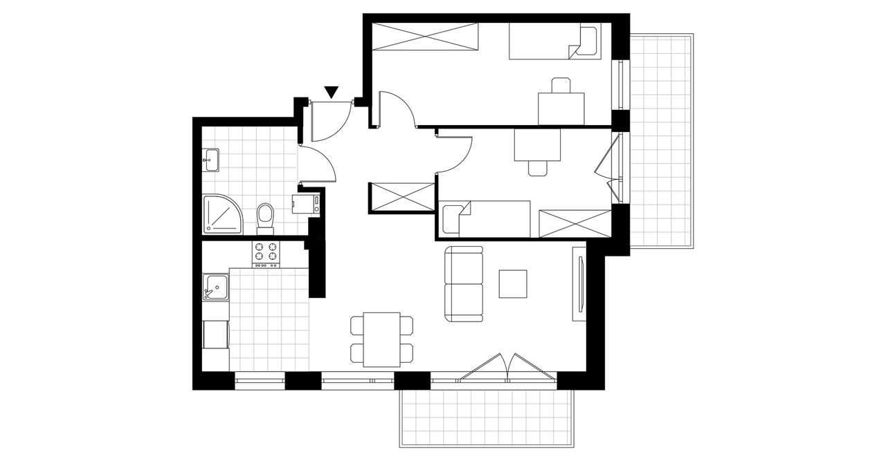 3-pokojowe mieszkanie 55m2 + 2 balkony - Pełny obrazek: 3/6