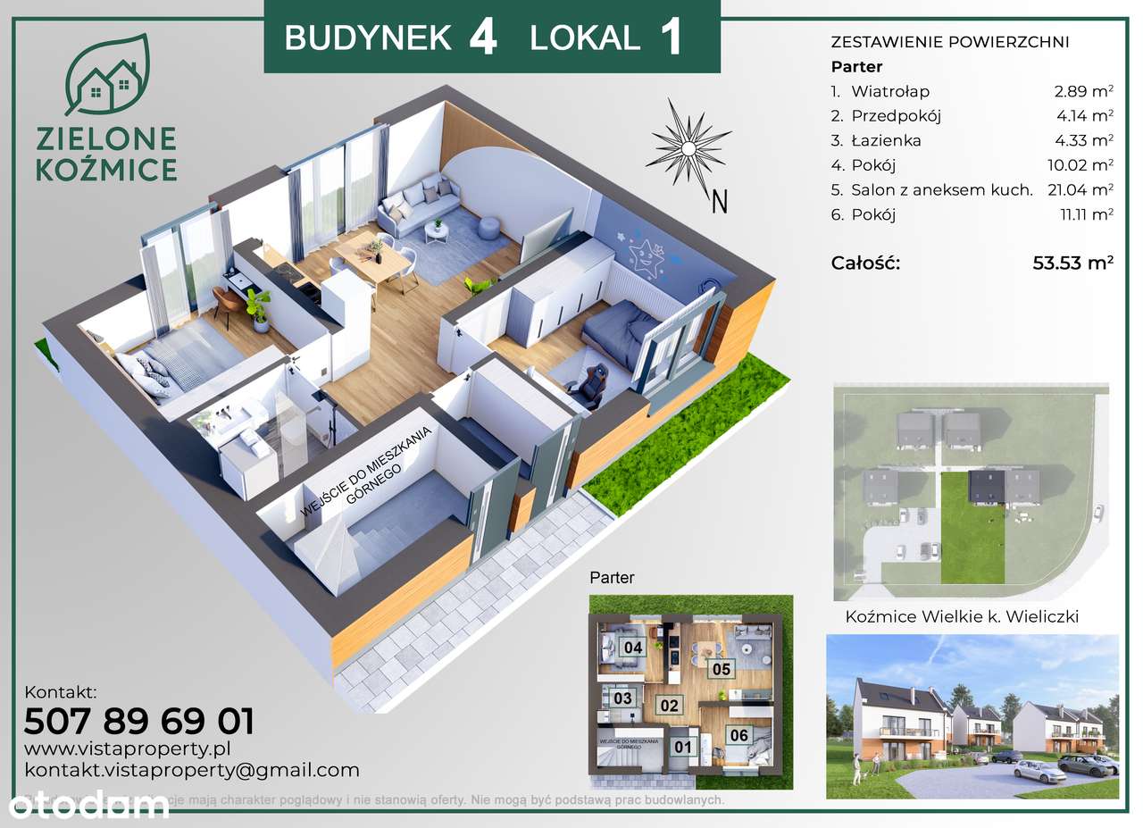 Mieszkanie 3-pokoje z ogródkiem i miejscem postojowym - Pełny obrazek: 5/9