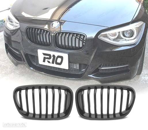 GRELHAS FRONTAIS MATE PARA BMW F20 F21 2011+ PRETO FOSCO - 1