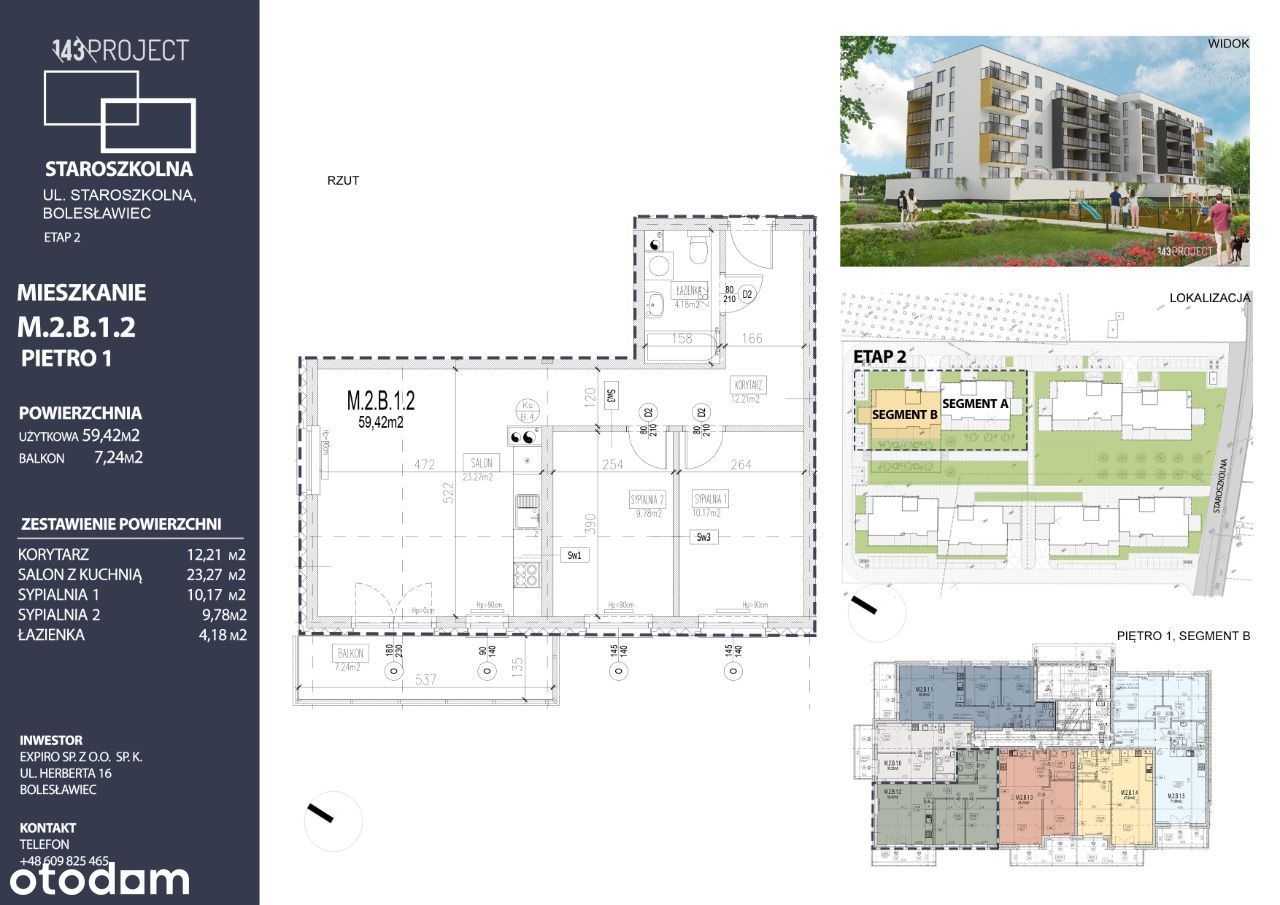 Nowe mieszkanie, 3-pokojowe, ul. Staroszkolna,59m2